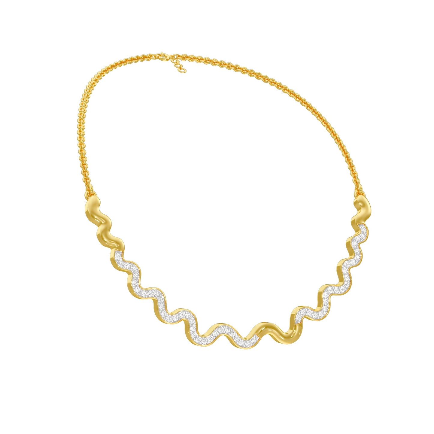 Perpetual Curve Diamond Necklace 18 KT / Yellow Gold