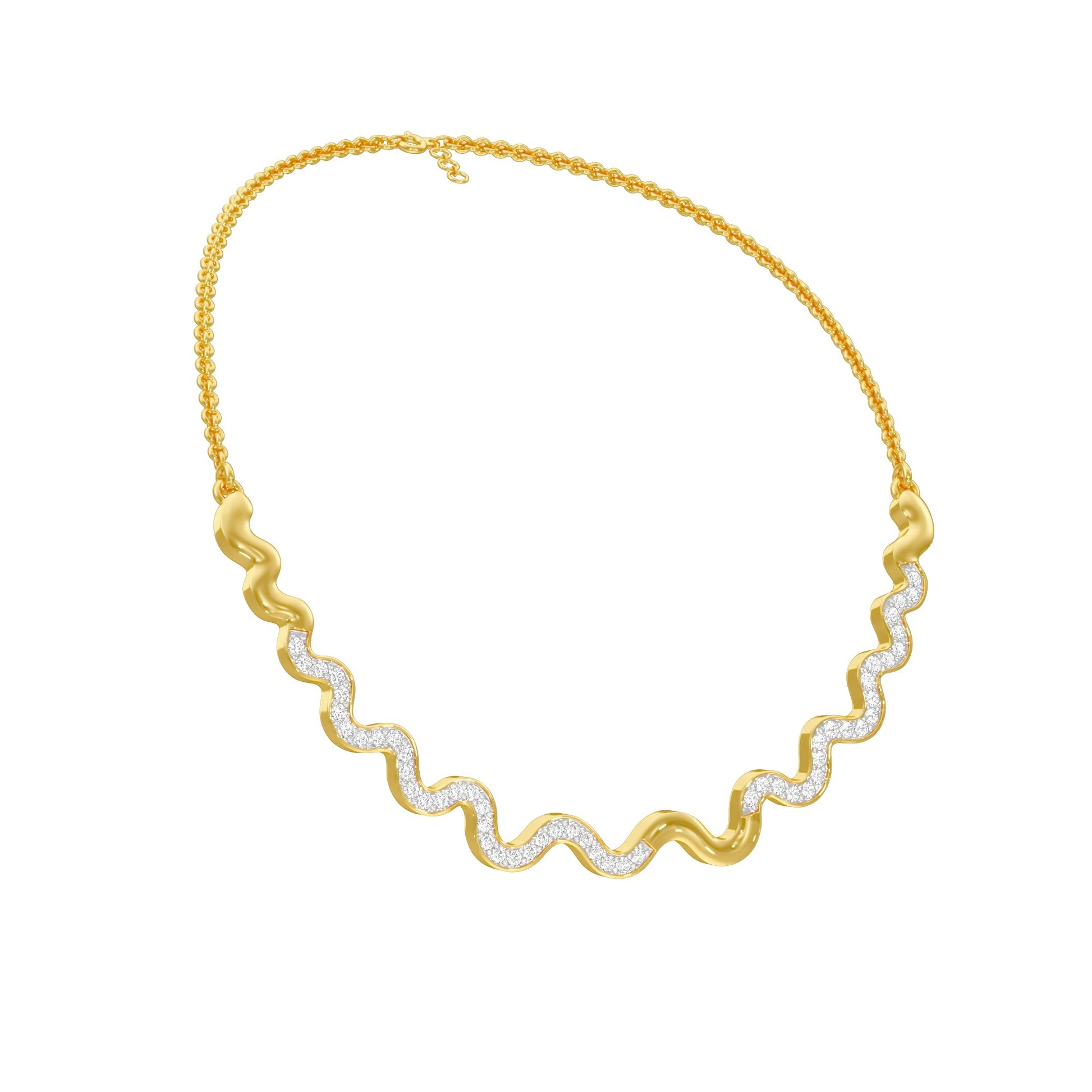 Perpetual Curve Diamond Necklace 18 KT / Yellow Gold