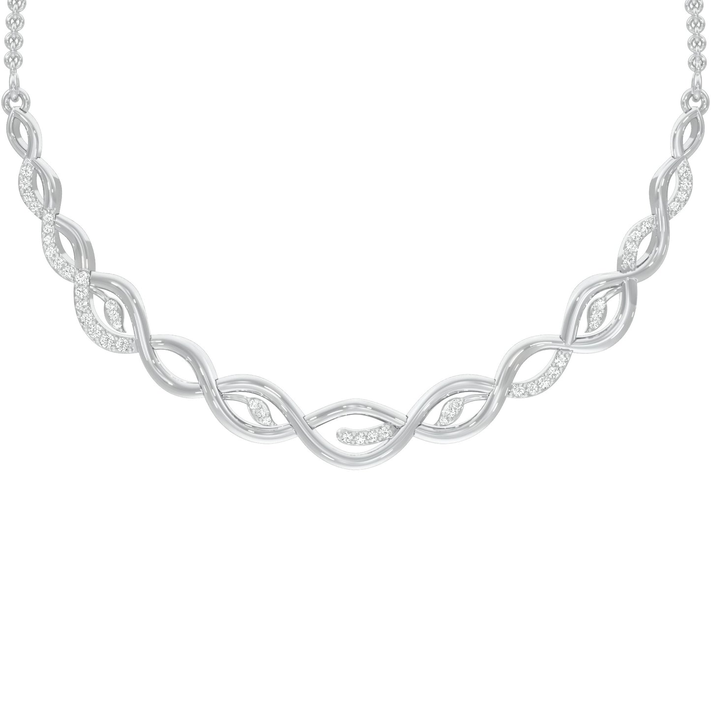 Dawnline Diamond Necklace 18 KT / White Gold