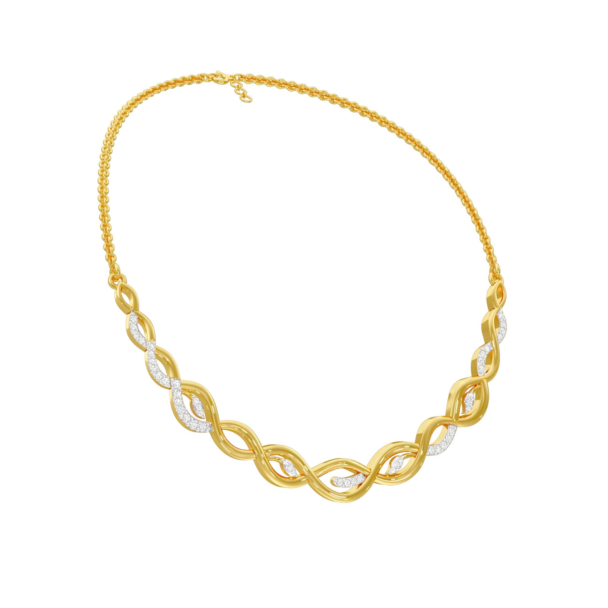 Dawnline Diamond Necklace 18 KT / Yellow Gold