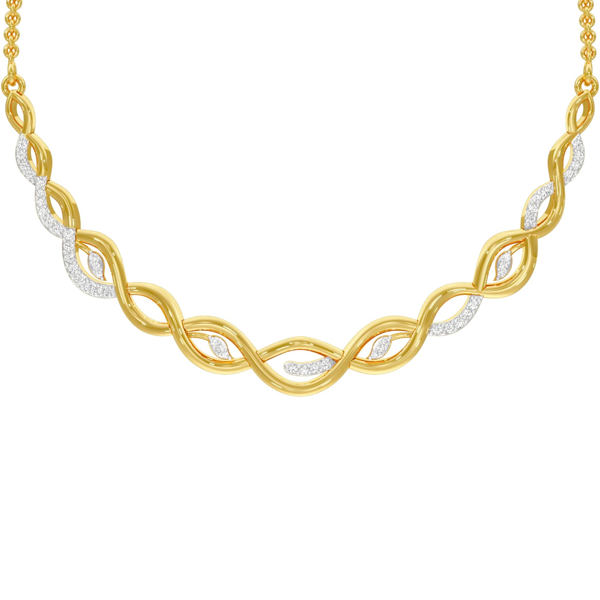 Dawnline Diamond Necklace 18 KT / Yellow Gold