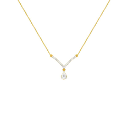 V Shaped Pear Diamond Necklace