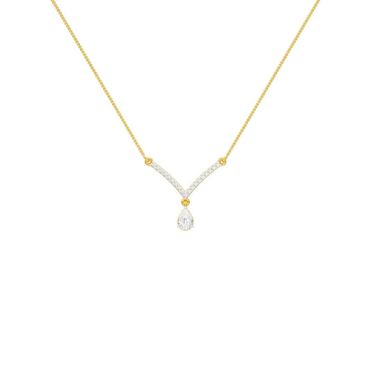 V Shaped Pear Diamond Necklace