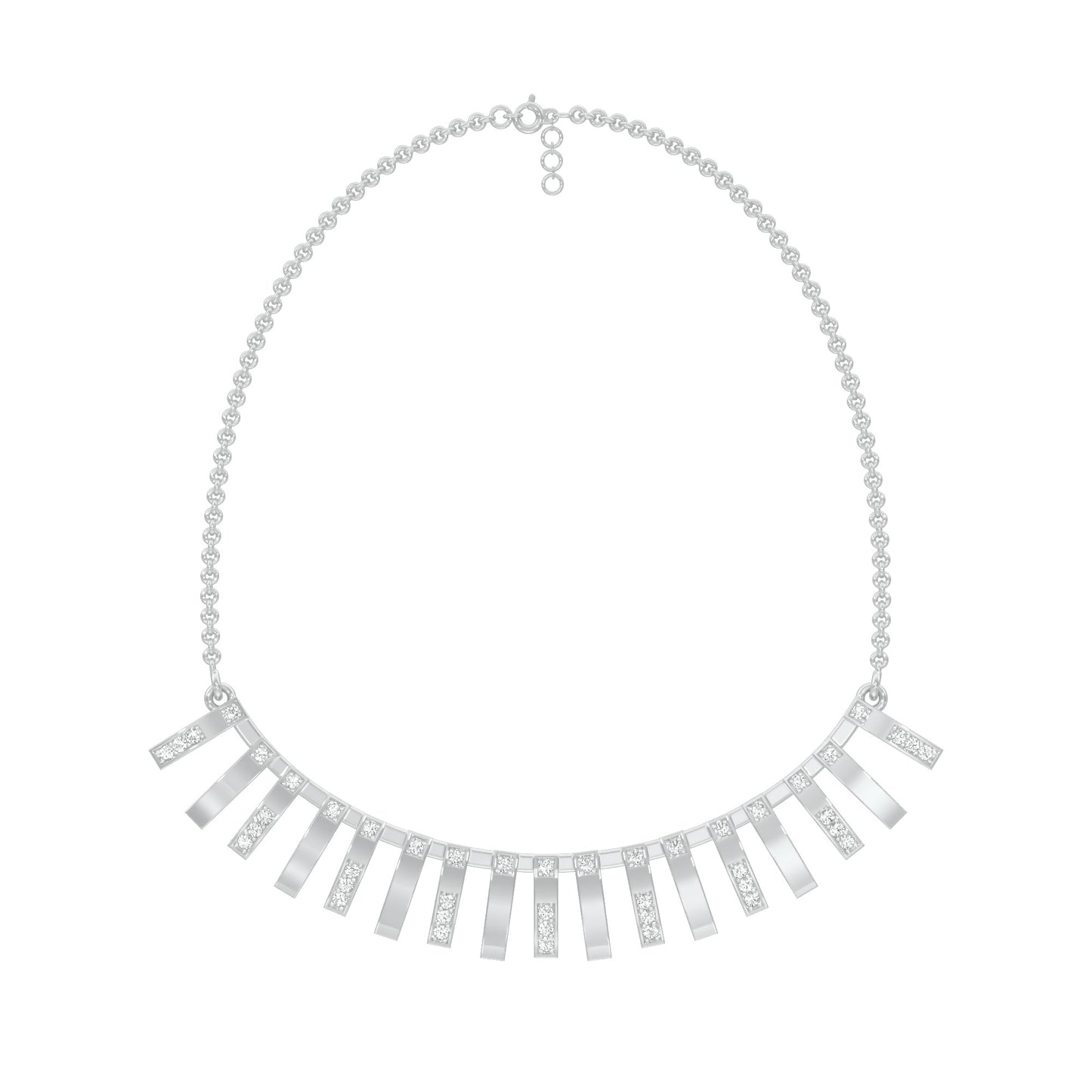 Scattered With Brilliance Diamond Necklace 18 KT / White Gold