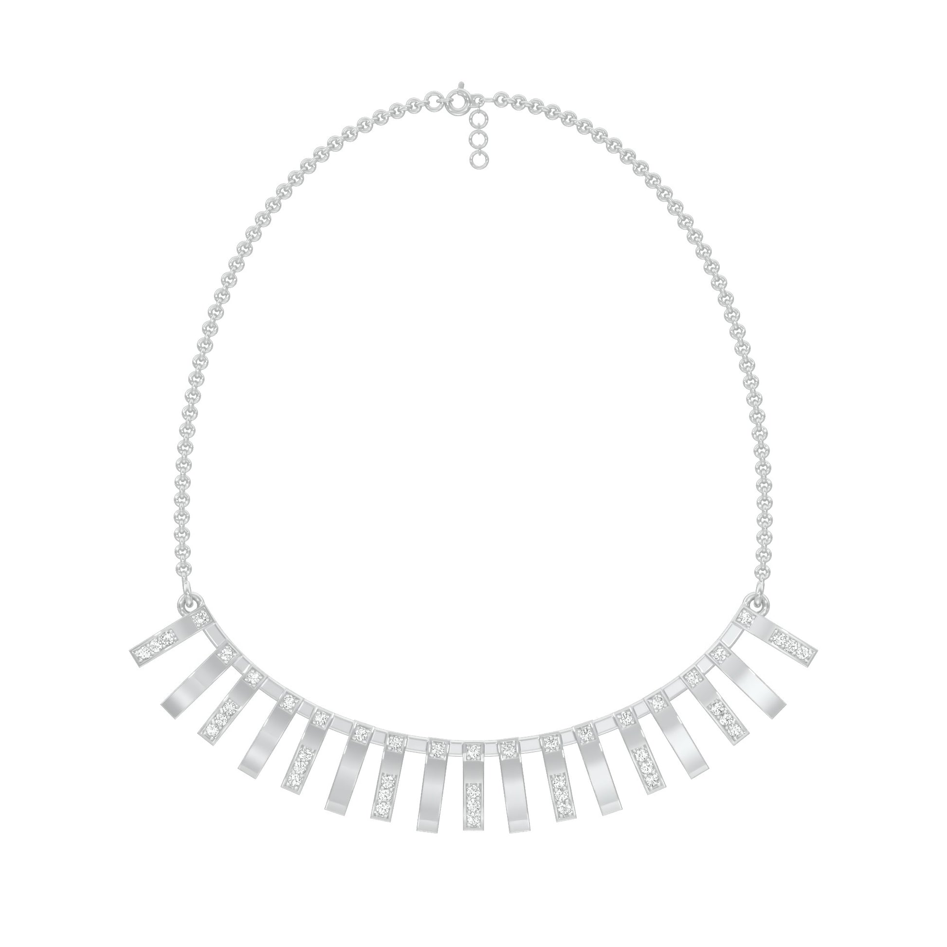 Scattered With Brilliance Diamond Necklace 18 KT / White Gold