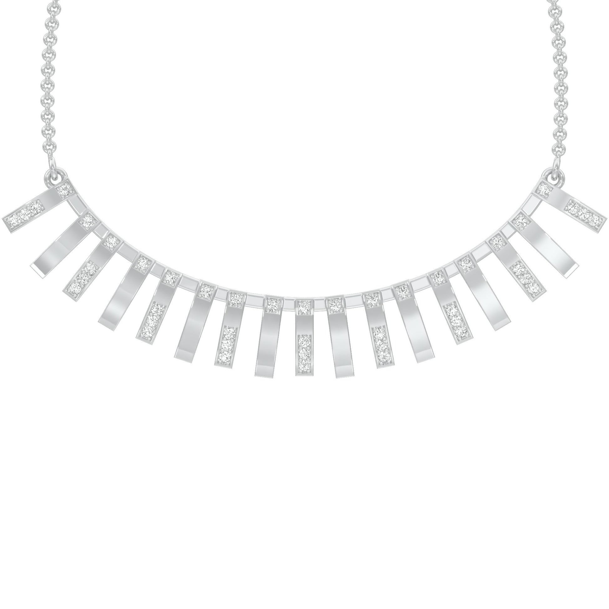 Scattered With Brilliance Diamond Necklace 18 KT / White Gold