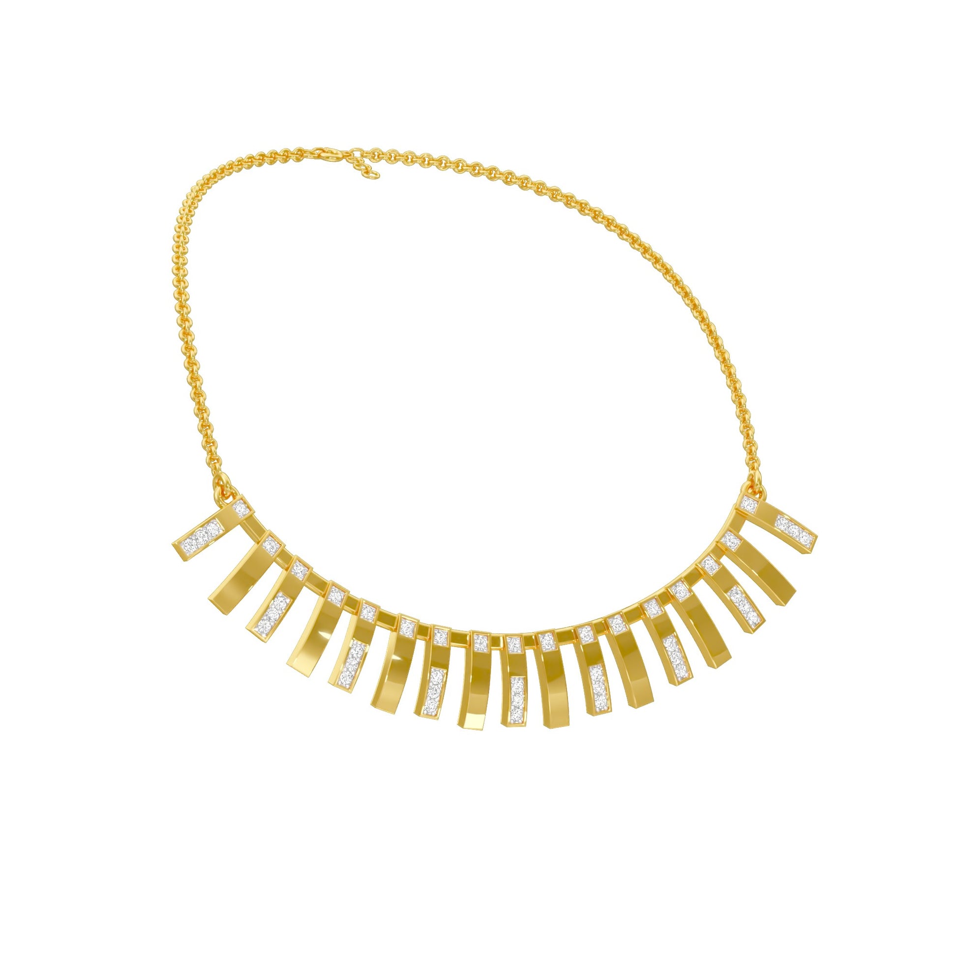Scattered With Brilliance Diamond Necklace 18 KT / Yellow Gold