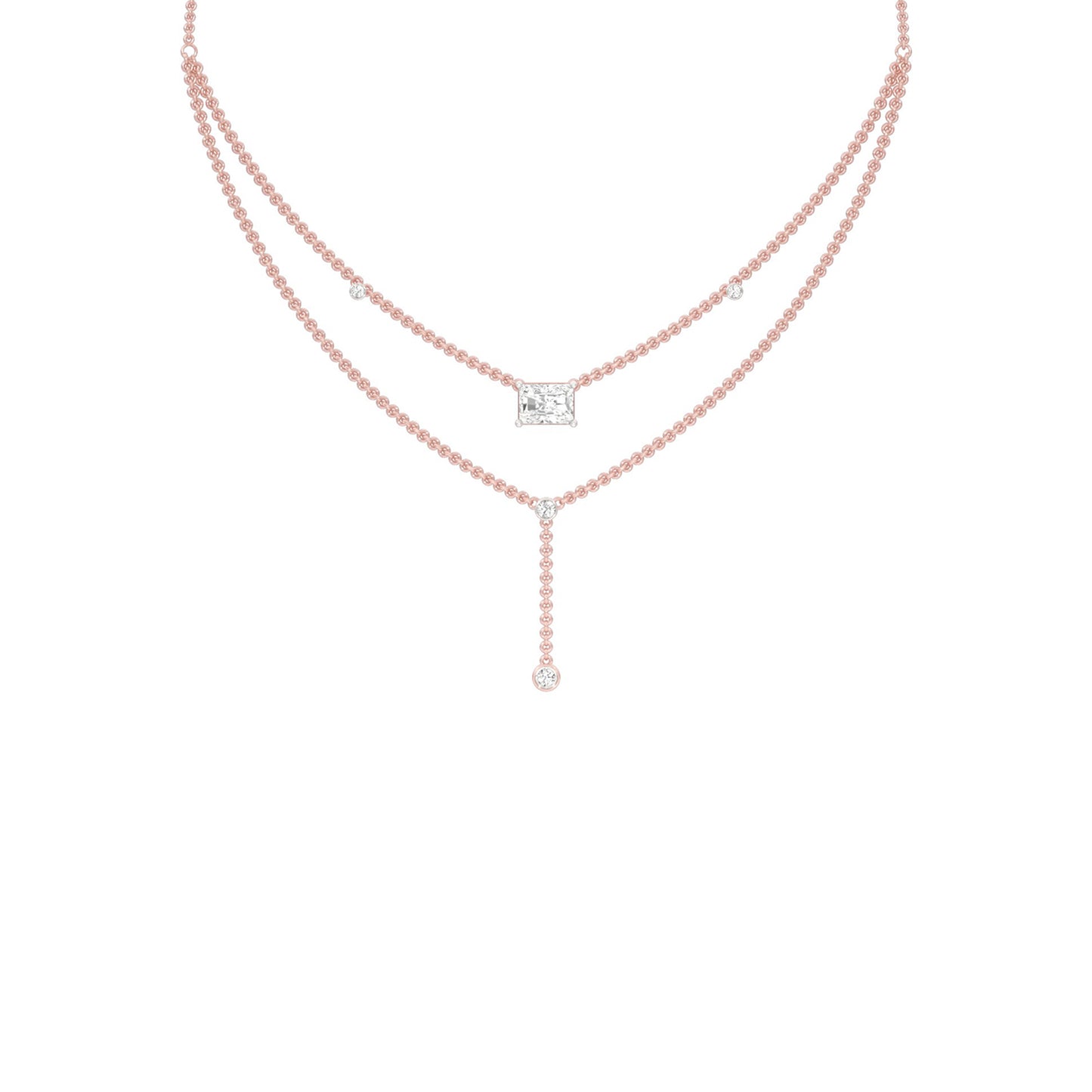 Double Layer Y Diamond Necklace