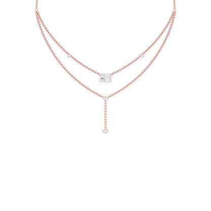 Double Layer Y Diamond Necklace