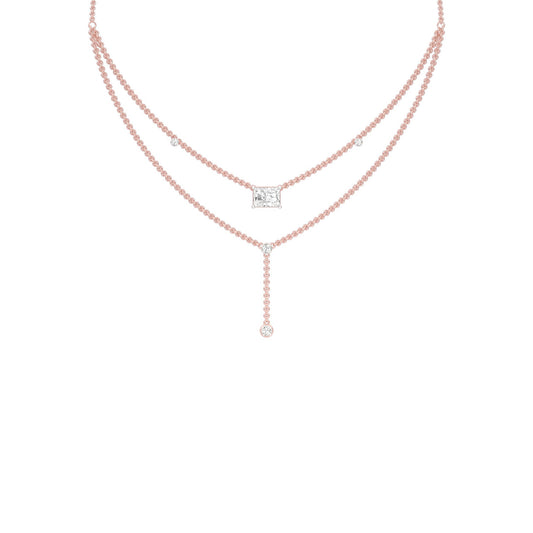 Double Layer Y Diamond Necklace