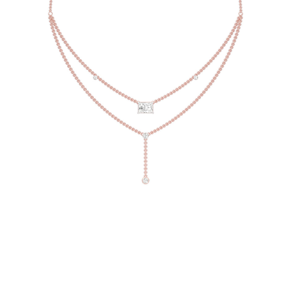Double Layer Y Diamond Necklace
