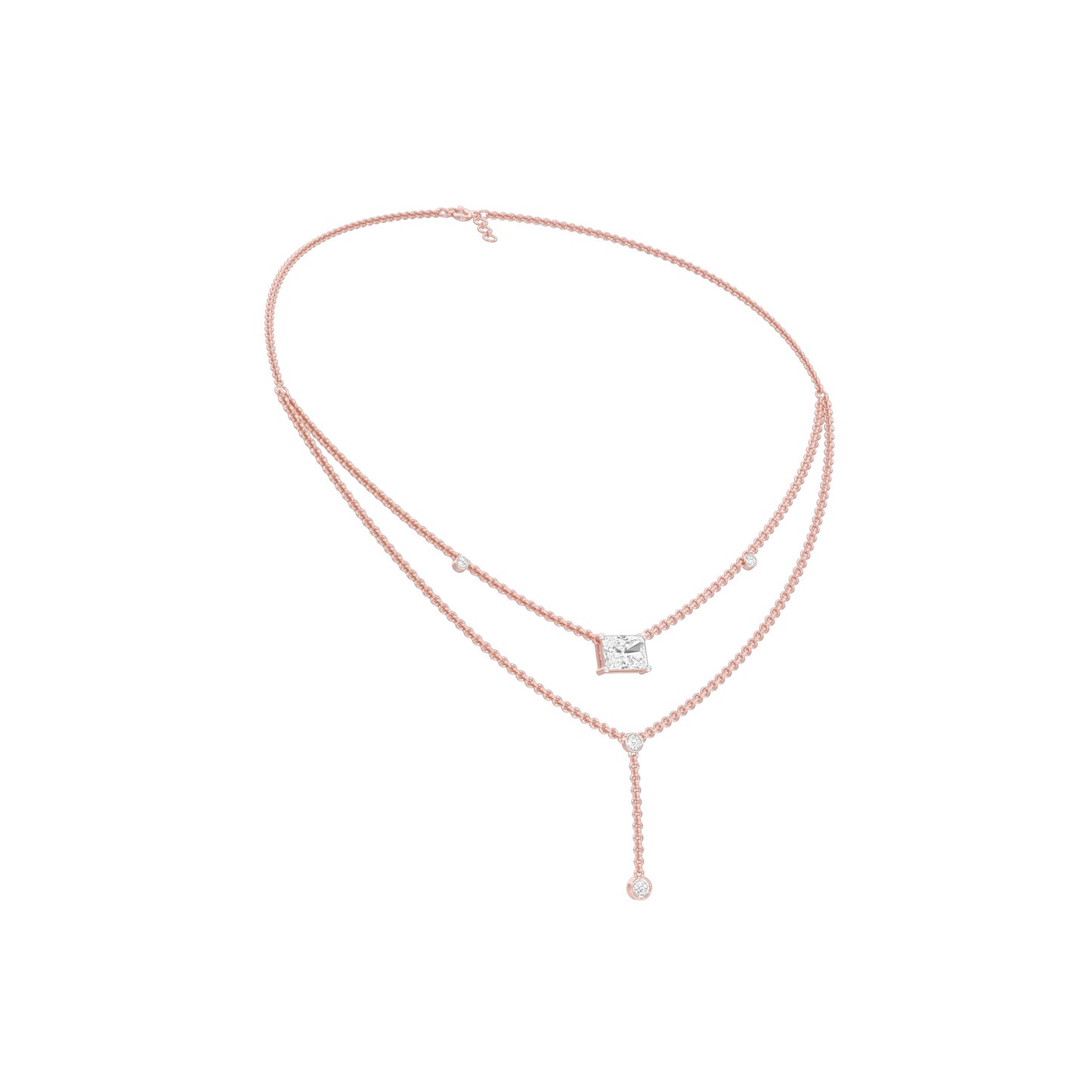 Double Layer Y Diamond Necklace