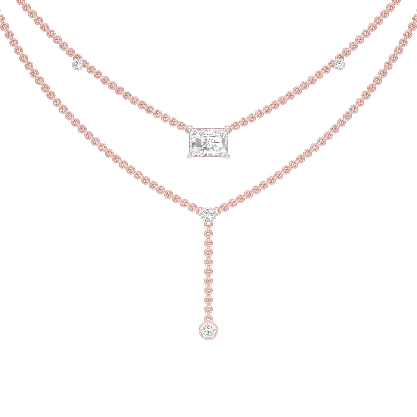 Double Layer Y Diamond Necklace