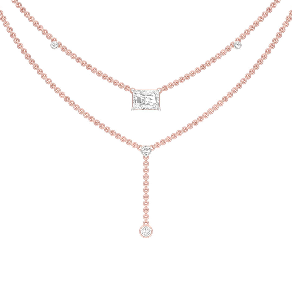 Double Layer Y Diamond Necklace