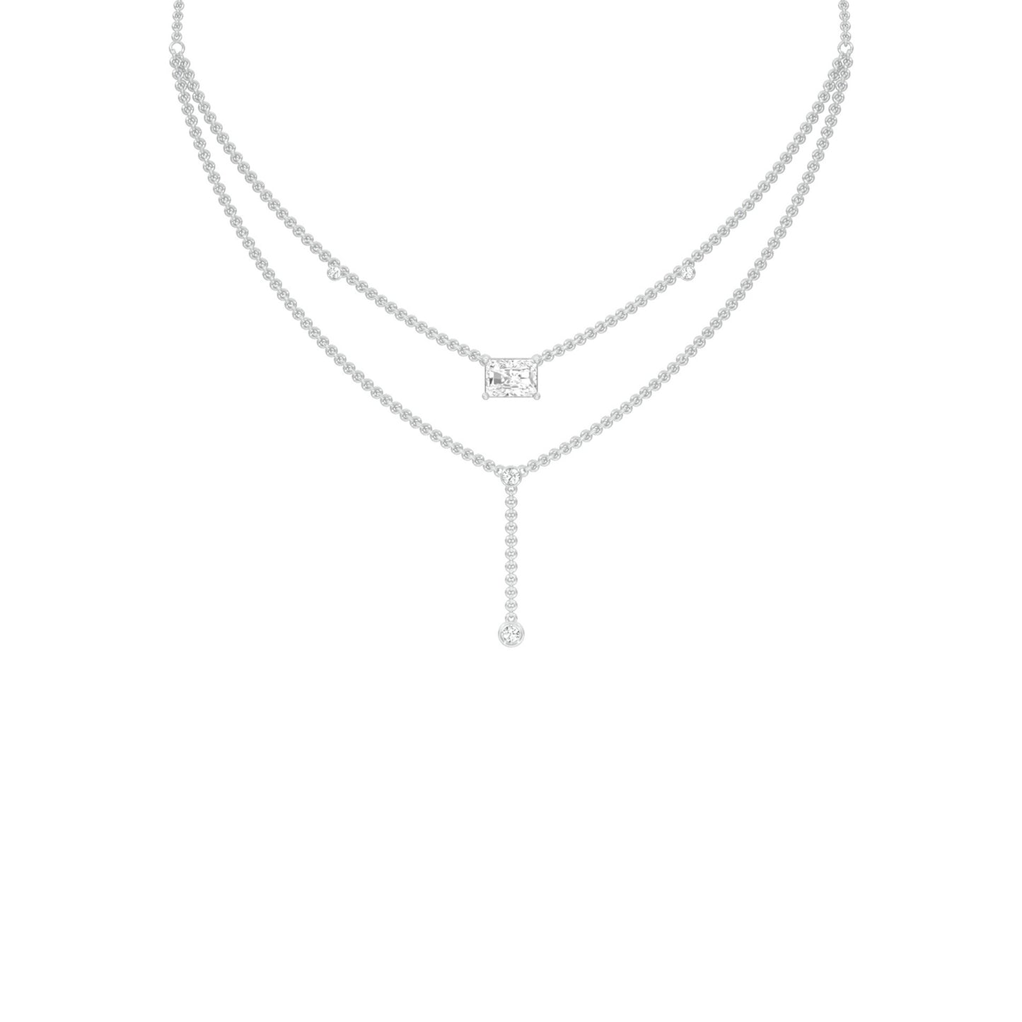 Double Layer Y Diamond Necklace