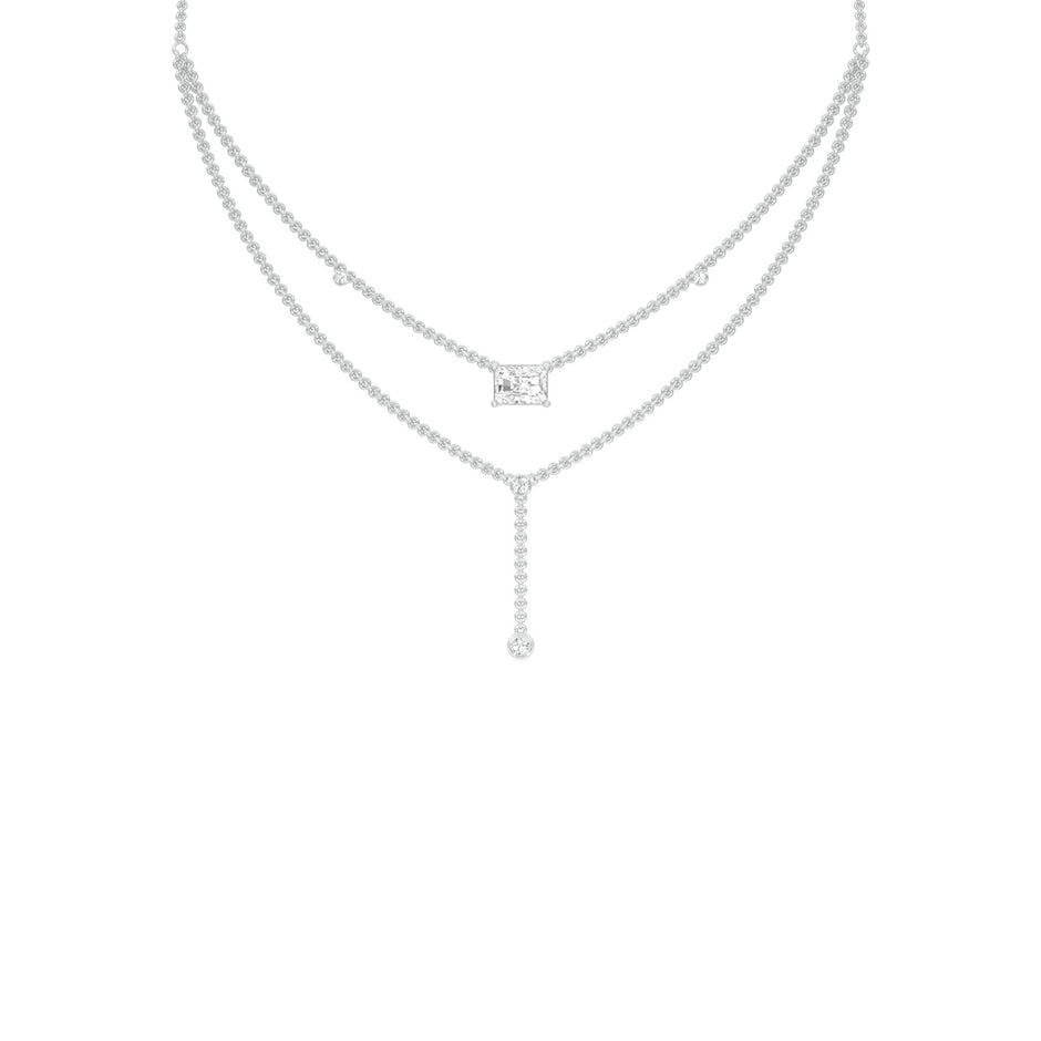 Double Layer Y Diamond Necklace