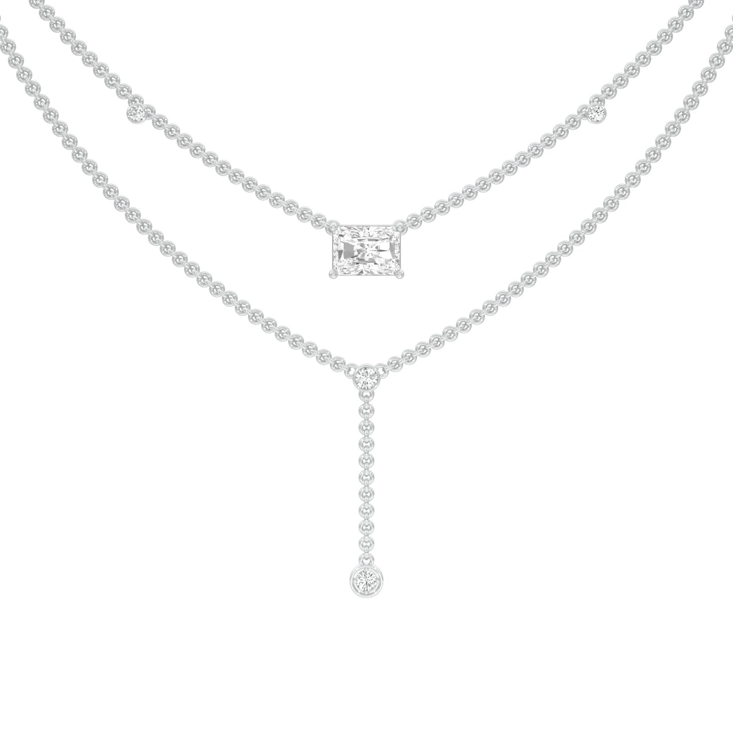 Double Layer Y Diamond Necklace