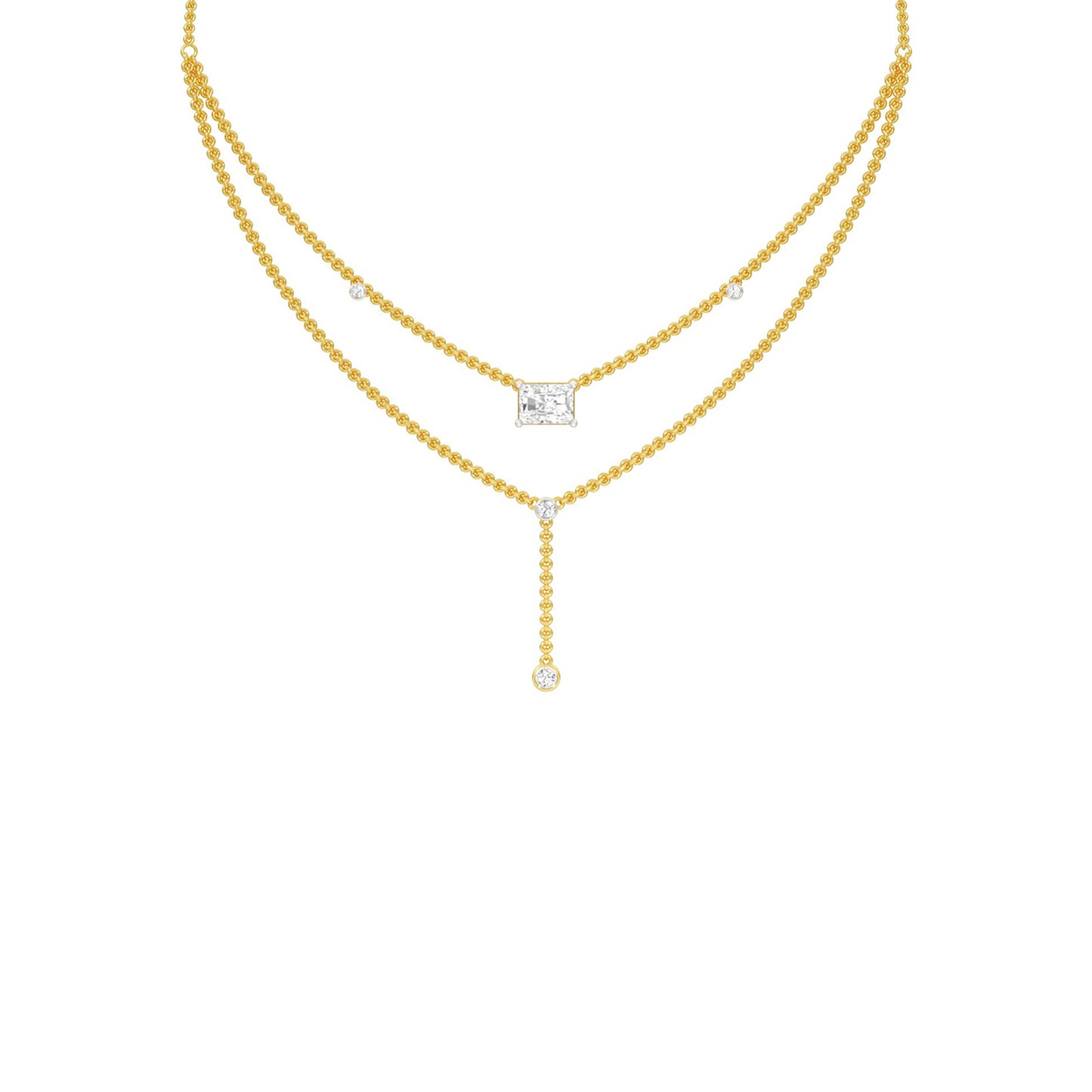 Double Layer Y Diamond Necklace