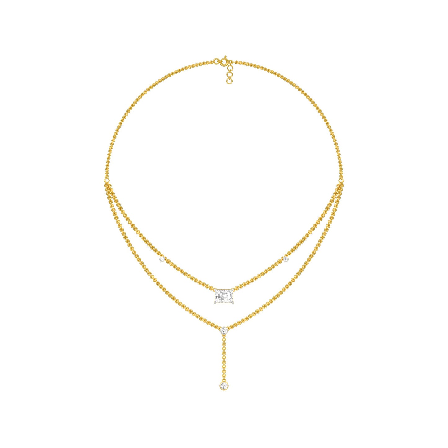 Double Layer Y Diamond Necklace
