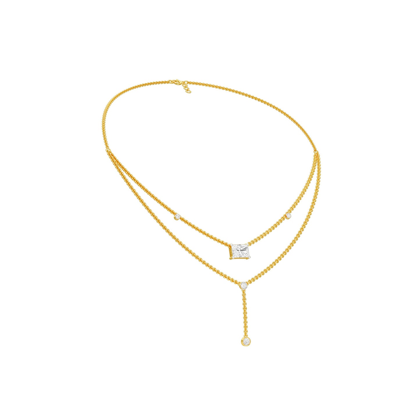 Double Layer Y Diamond Necklace