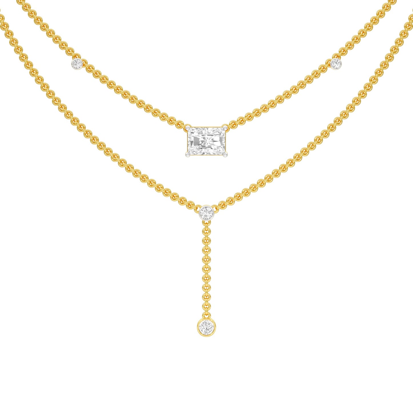 Double Layer Y Diamond Necklace