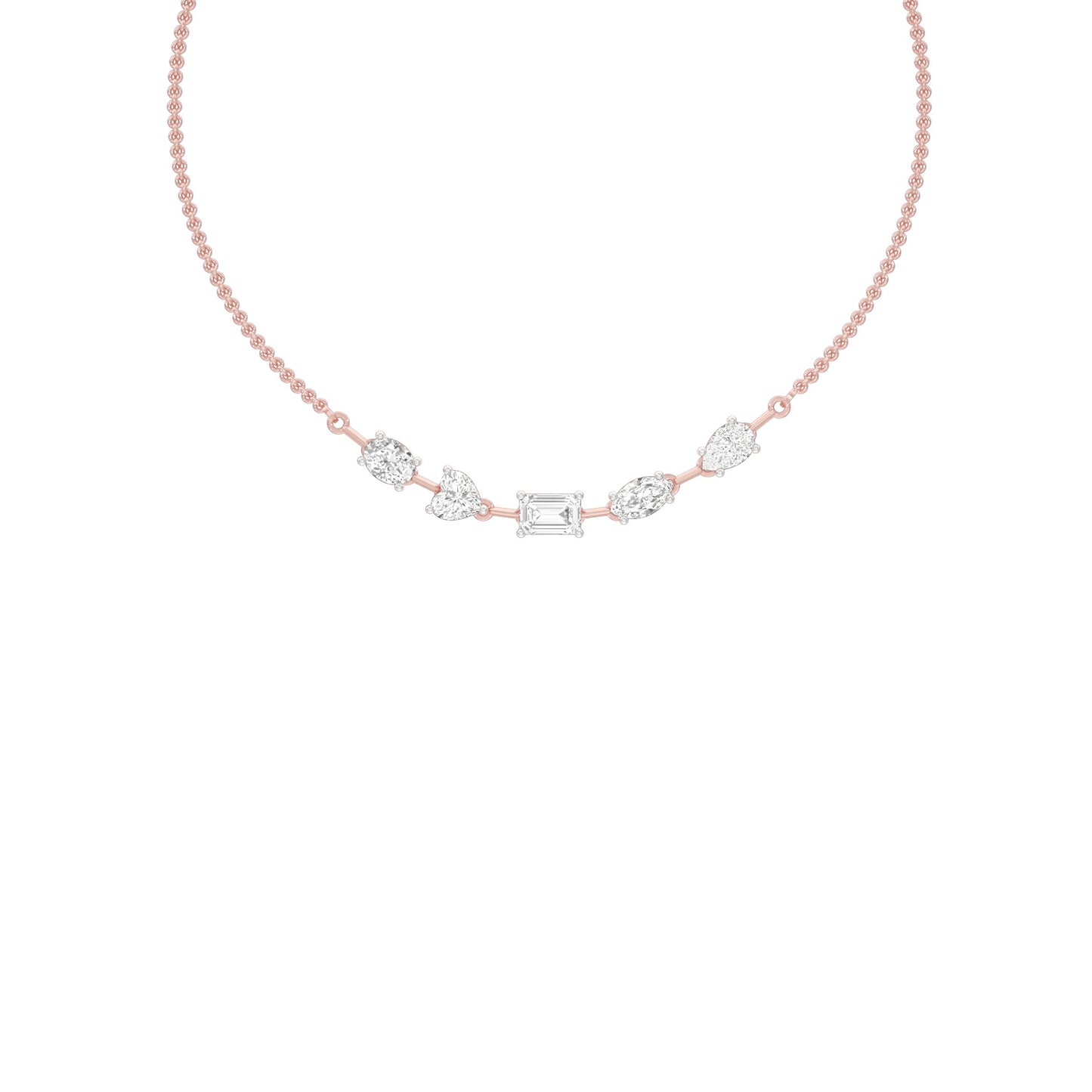 Asymmetrical Facets Diamond Necklace