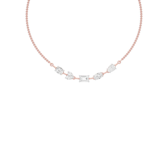 Asymmetrical Facets Diamond Necklace