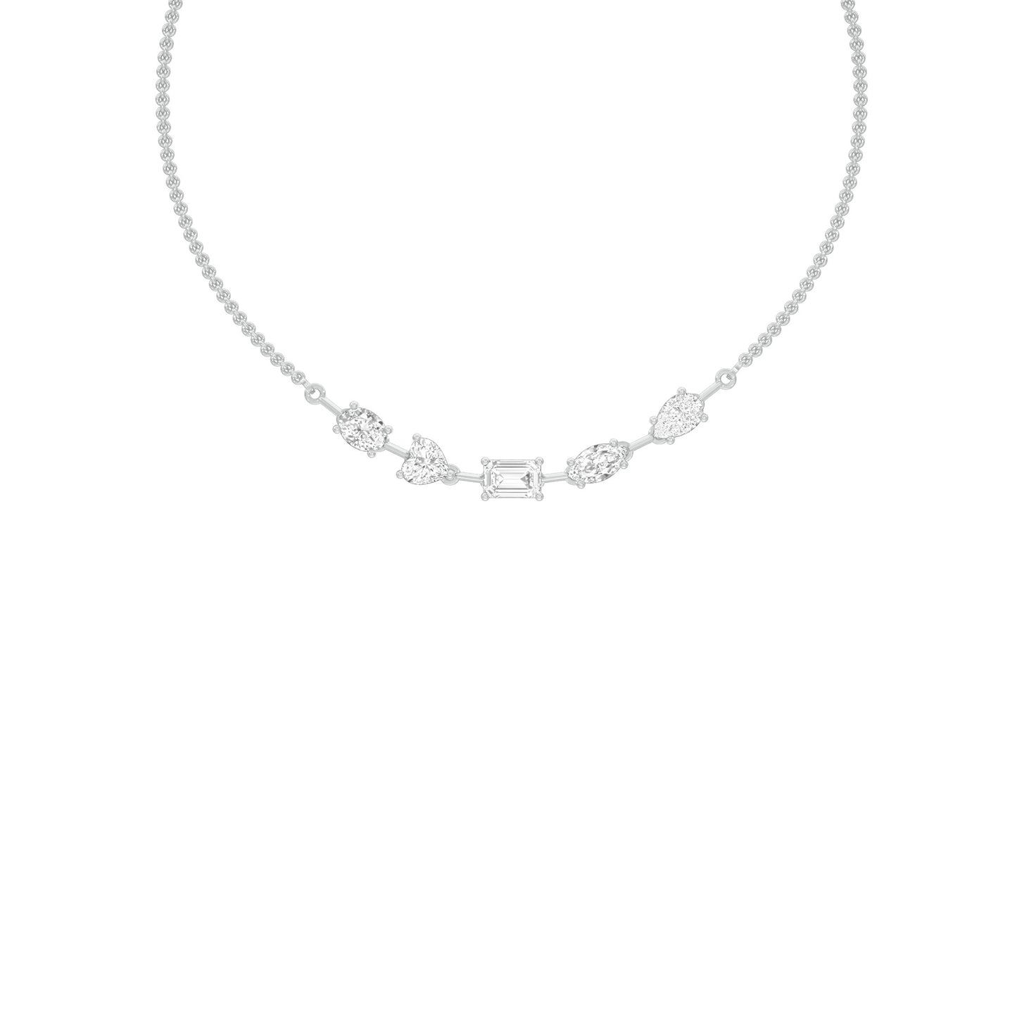 Asymmetrical Facets Diamond Necklace