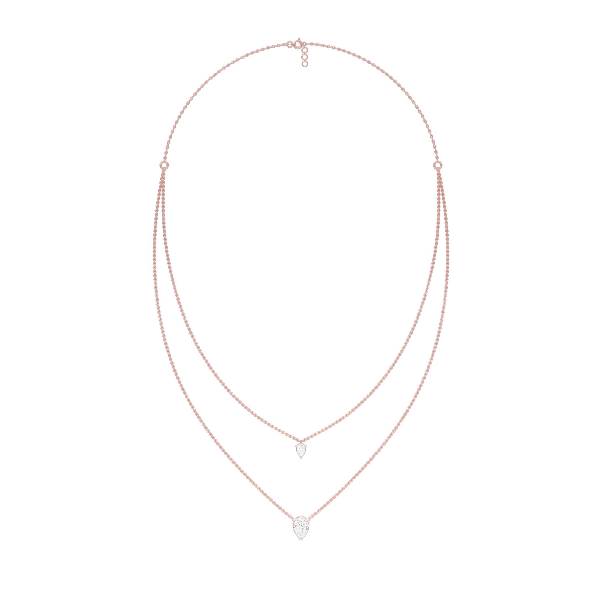 Two Hearts One Forever Diamond Necklace 18 KT / Rose Gold