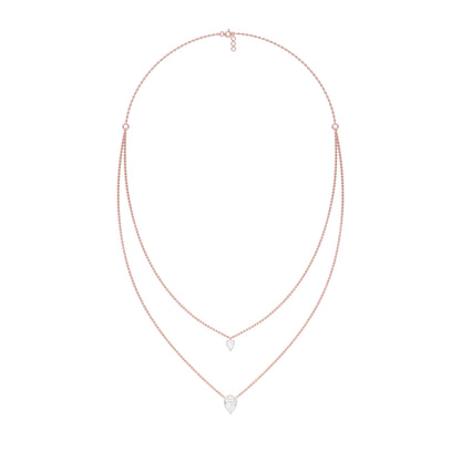 Two Hearts One Forever Diamond Necklace 18 KT / Rose Gold