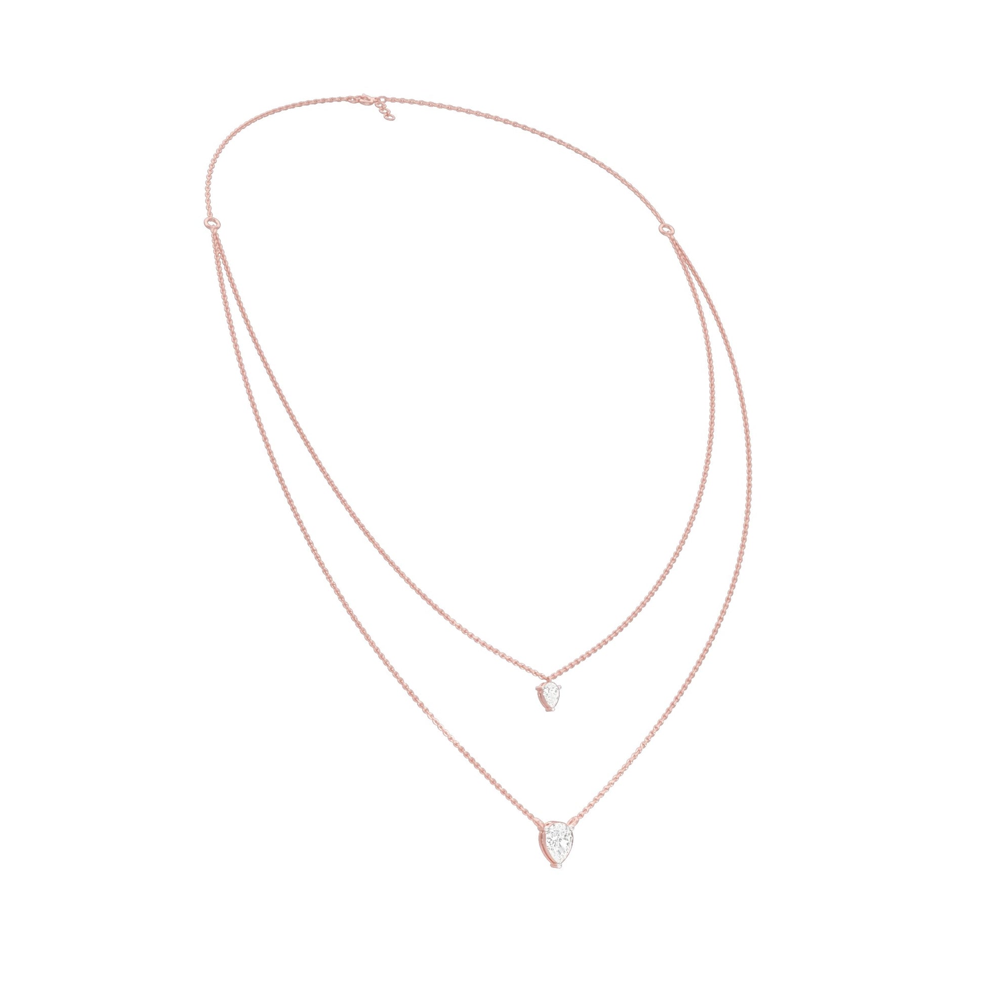 Two Hearts One Forever Diamond Necklace 18 KT / Rose Gold