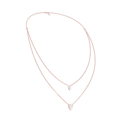 Two Hearts One Forever Diamond Necklace 18 KT / Rose Gold