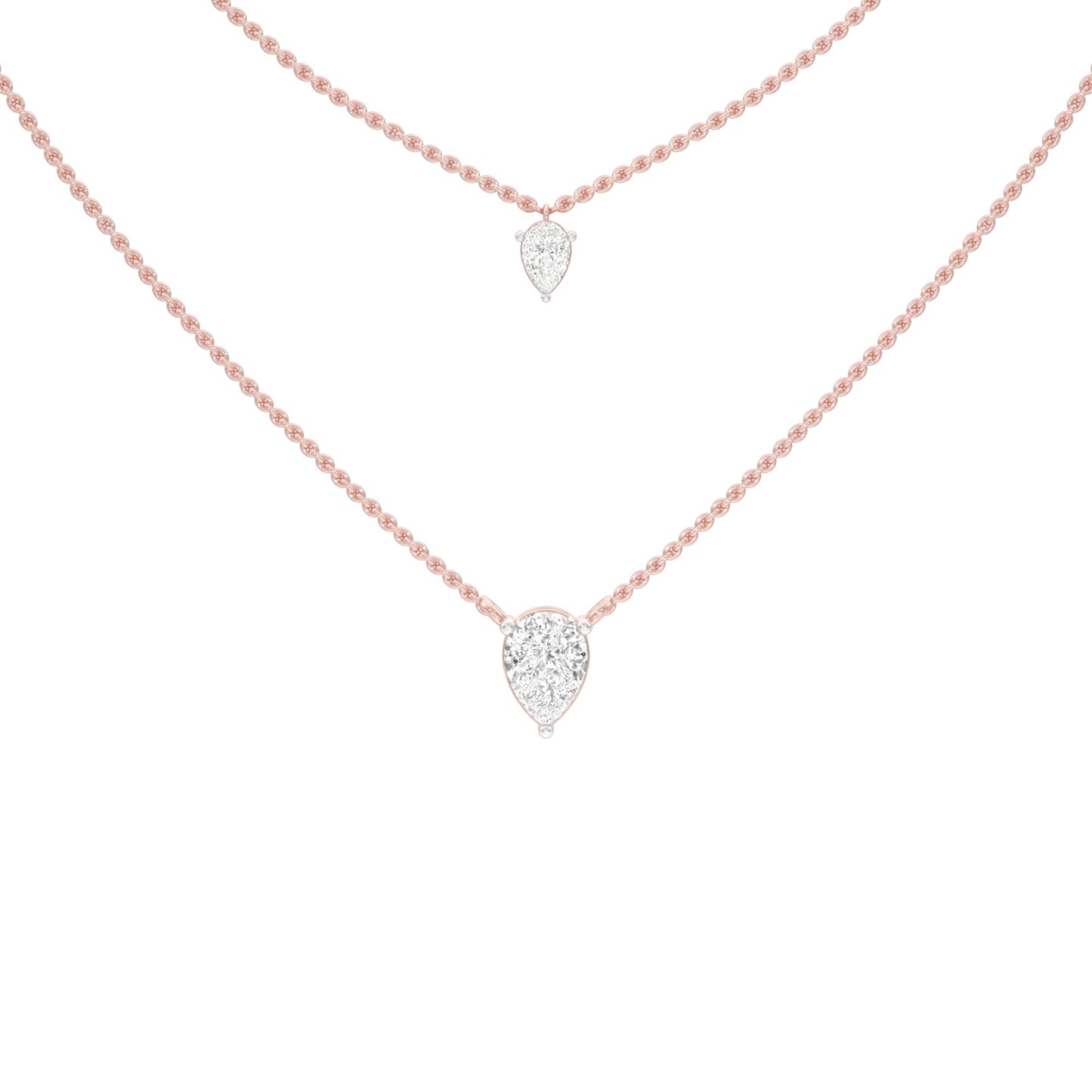 Two Hearts One Forever Diamond Necklace 18 KT / Rose Gold