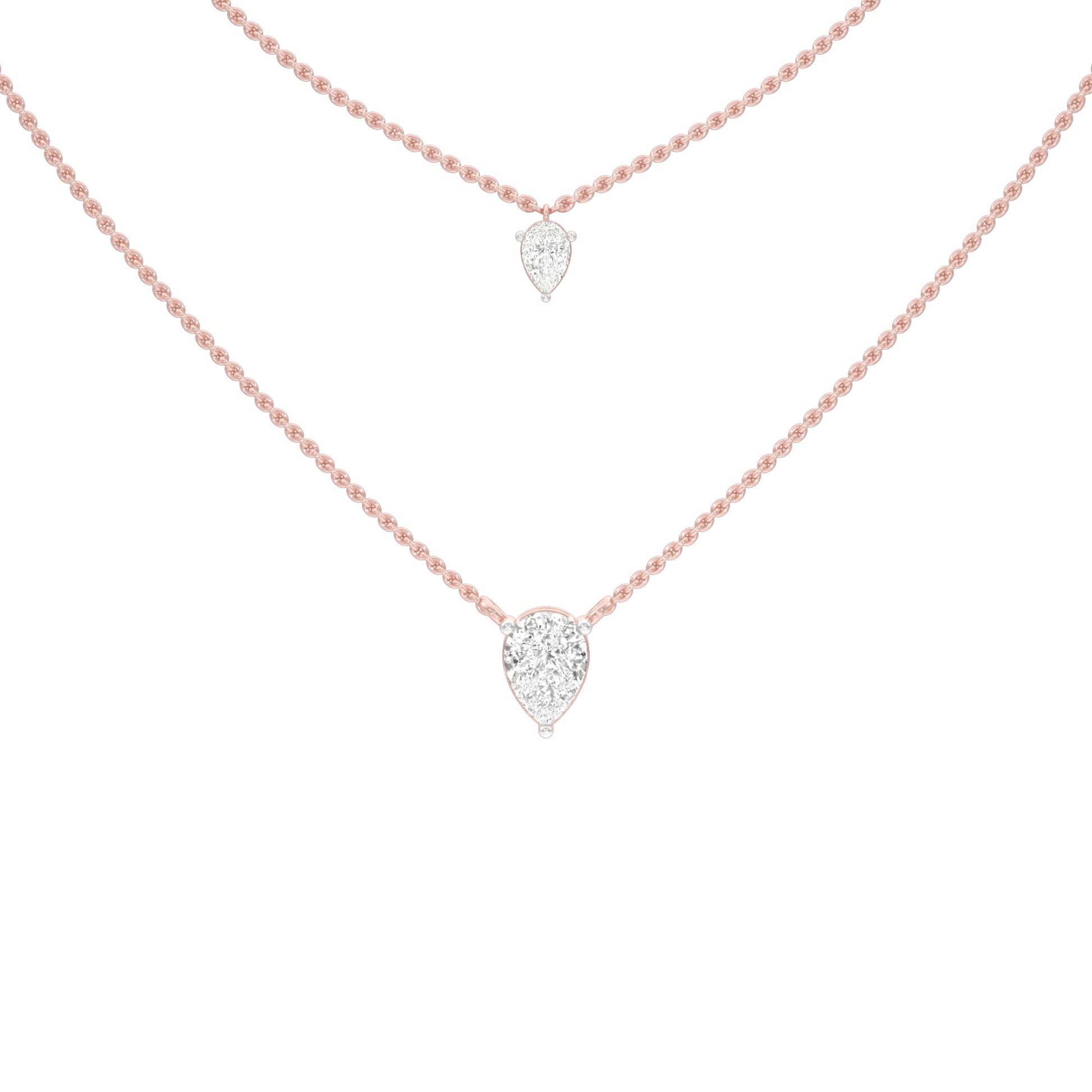 Two Hearts One Forever Diamond Necklace 18 KT / Rose Gold