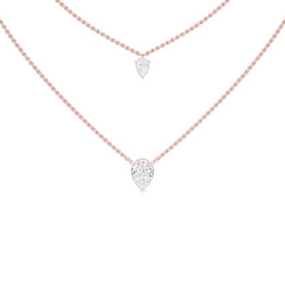 Two Hearts One Forever Diamond Necklace 18 KT / Rose Gold