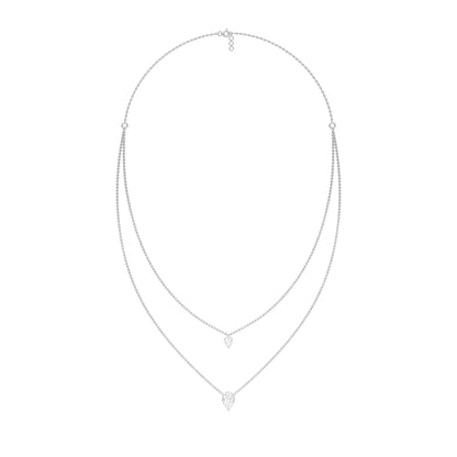 Two Hearts One Forever Diamond Necklace 18 KT / White Gold