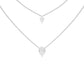 Two Hearts One Forever Diamond Necklace 18 KT / White Gold