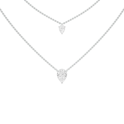 Two Hearts One Forever Diamond Necklace 18 KT / White Gold