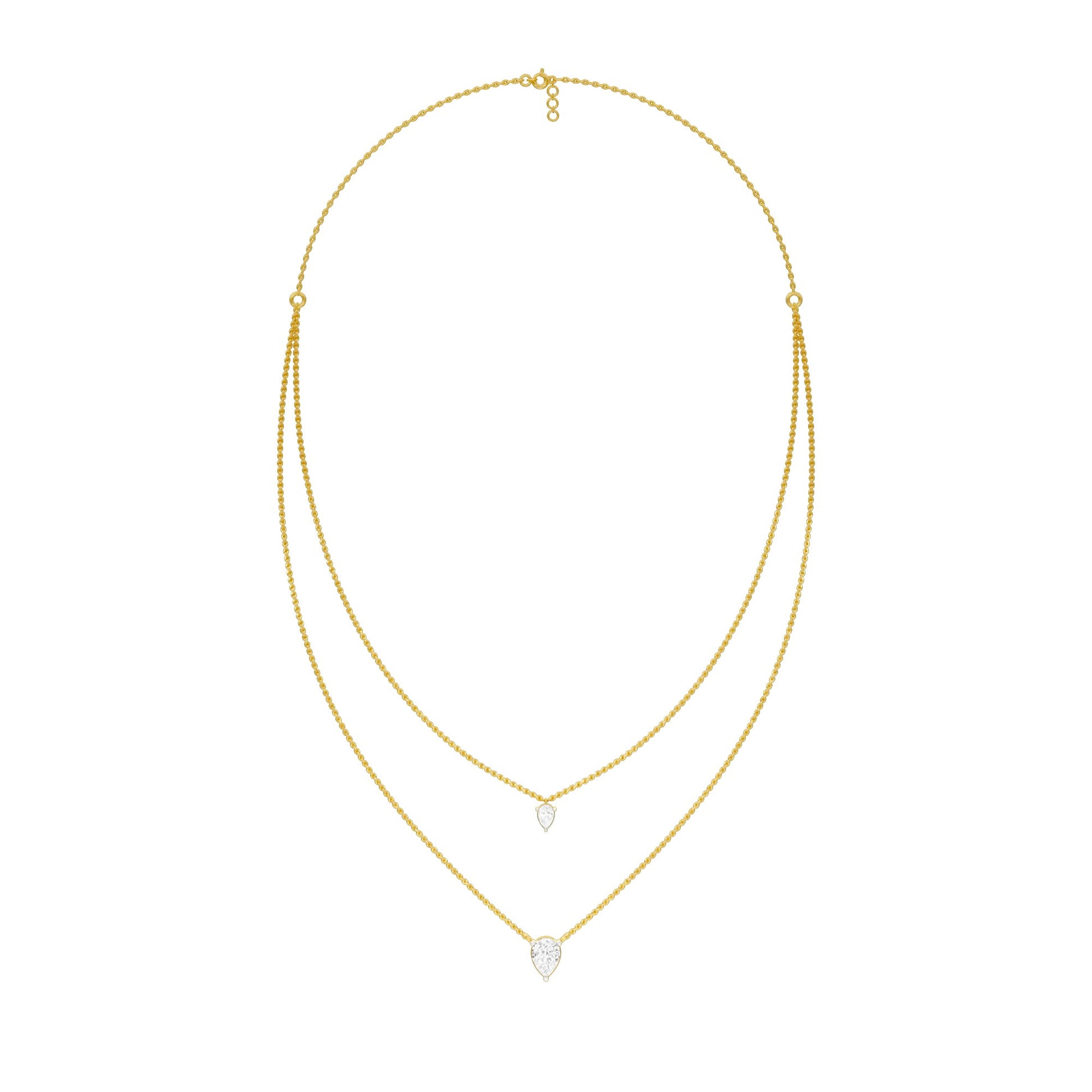 Two Hearts One Forever Diamond Necklace 18 KT / Yellow Gold
