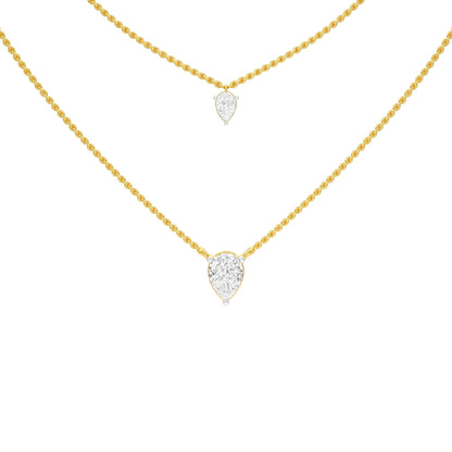 Two Hearts One Forever Diamond Necklace 18 KT / Yellow Gold