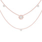 Twin Layer with Circle Center Diamond Necklace
