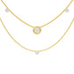 Twin Layer with Circle Center Diamond Necklace