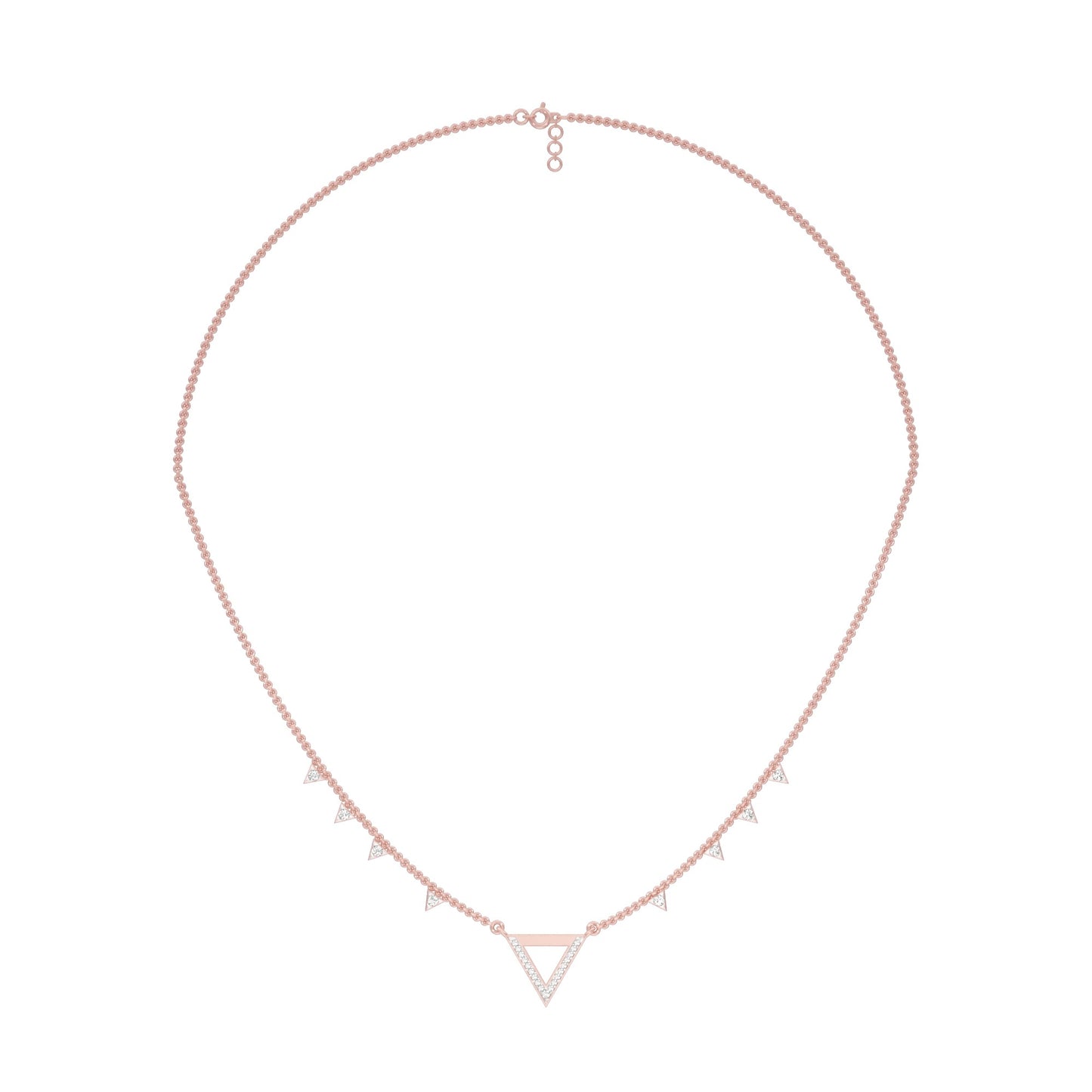 Chevron V Side Diamond Necklace 18 KT / Rose Gold