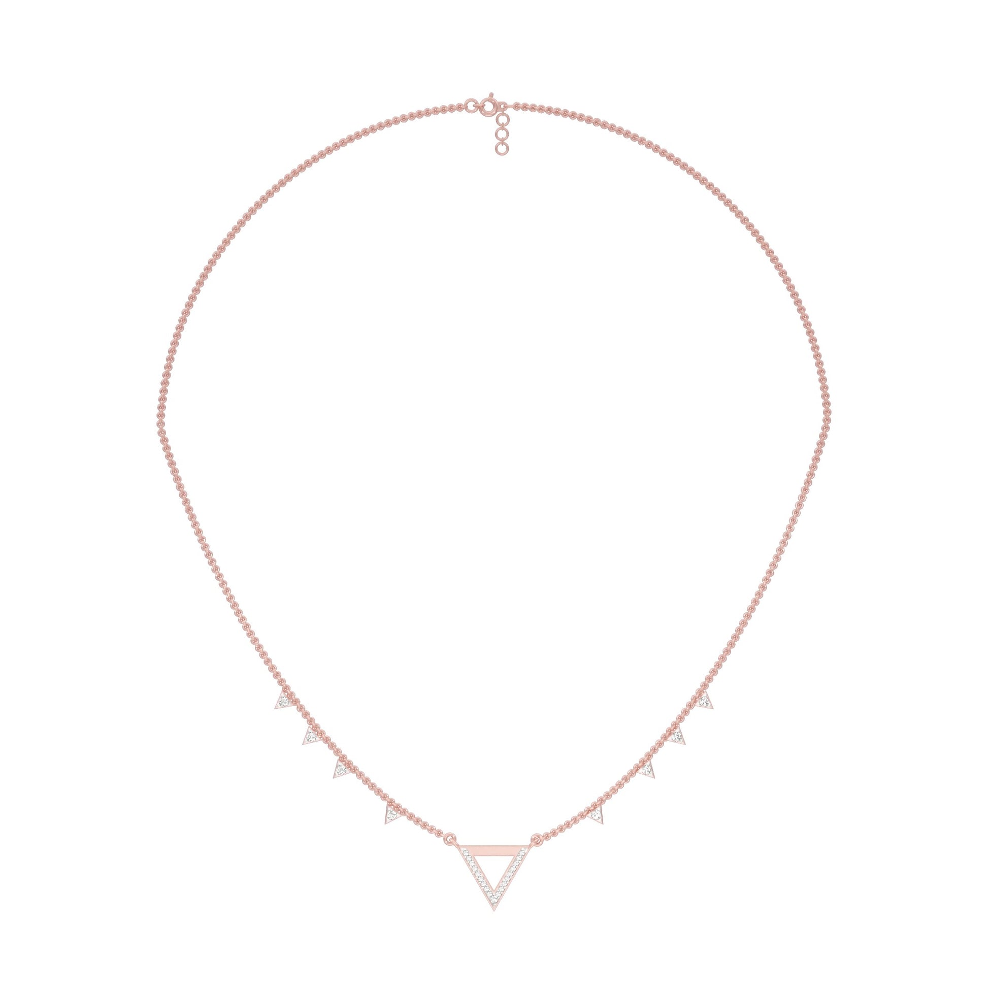 Chevron V Side Diamond Necklace 18 KT / Rose Gold
