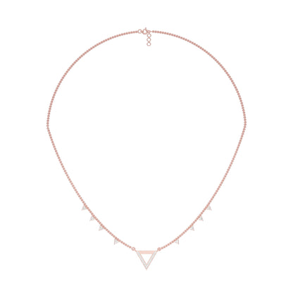 Chevron V Side Diamond Necklace 18 KT / Rose Gold