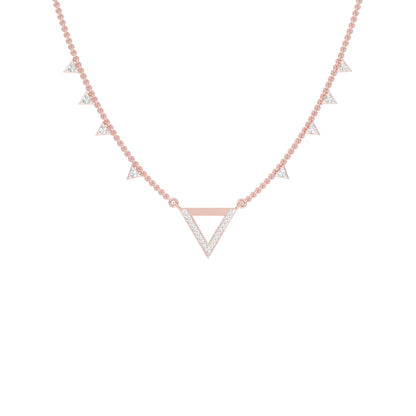 Chevron V Side Diamond Necklace