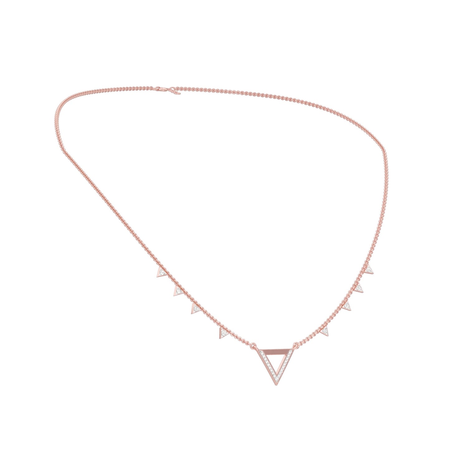 Chevron V Side Diamond Necklace 18 KT / Rose Gold