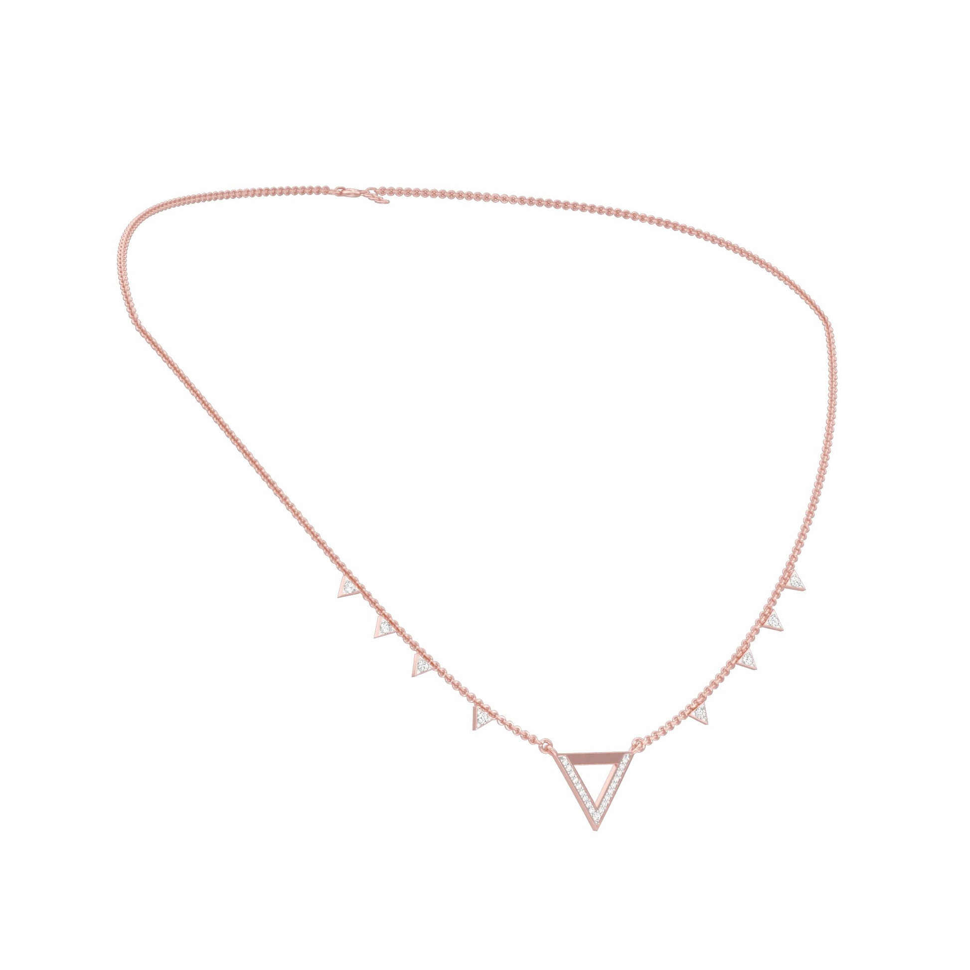 Chevron V Side Diamond Necklace 18 KT / Rose Gold