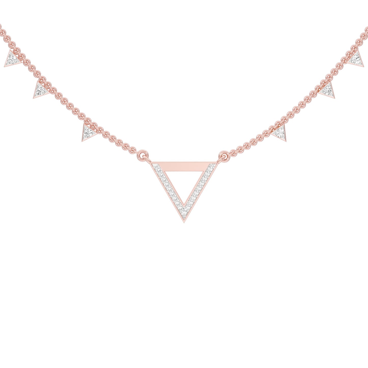 Chevron V Side Diamond Necklace 18 KT / Rose Gold