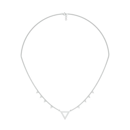 Chevron V Side Diamond Necklace 18 KT / White Gold